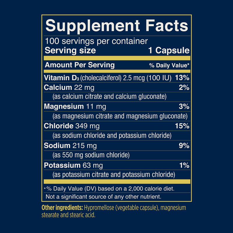 SaltStick Electrolyte Capsules | Salt Pills with Electrolytes for Running, Hydration, Endurance Sports, Hiking Essentials | Sports Nutrition | Salt, Potassium, Magnesium, Vitamin D3 | 100 Capsules - BeesActive Australia