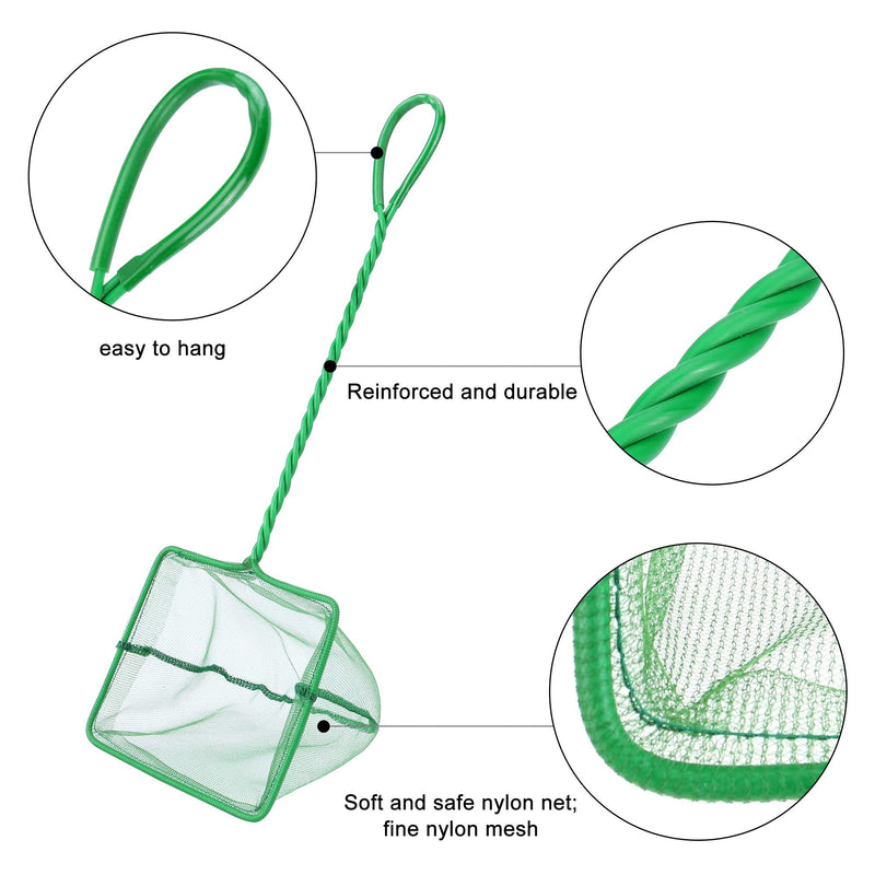 Filhome 2 Pcs Aquarium Fish Net, Fine Mesh Quick Catch Fish Net for Fish Tank 5 inch - BeesActive Australia