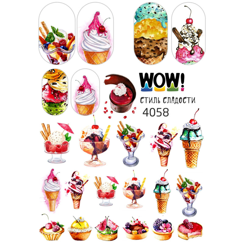 92 Ice Cream Cakes and Sweets Professional Quality Water Nail Stickers for Your Nail Art Design (Pack SL-N27) Pack SL-N27 - BeesActive Australia