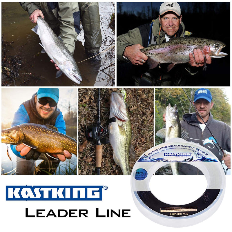 KastKing DuraBlend Monofilament Leader Line - Premium Saltwater Mono Leader Materials - Big Game Spool Size 120Yds/110M Clear 20 LB (Wound on Spool) 0.40mm - BeesActive Australia