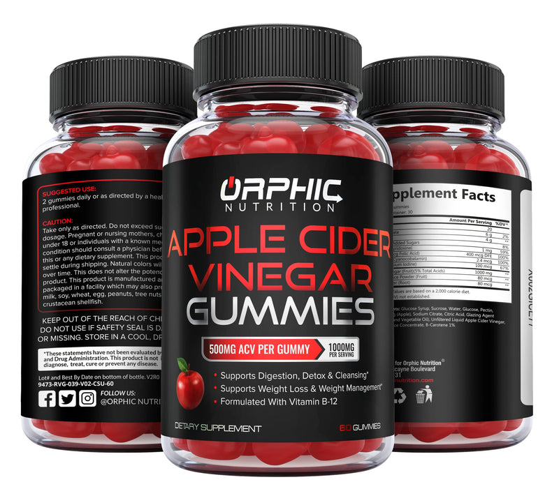 Apple Cider Vinegar Gummies - 1000mg - Formulated to Support Weight Loss Efforts & Gut Health* - Supports Digestion, Detox & Cleansing* - ACV Gummies W/VIT B12, Beetroot & Pomegranate (60 Gummies) 60 Count (Pack of 1) - BeesActive Australia