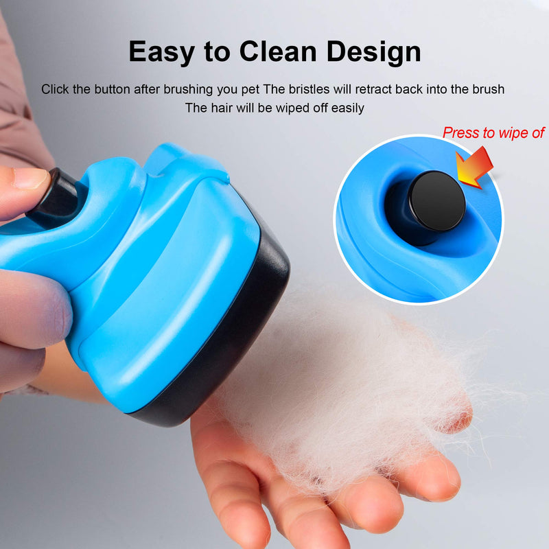 Fida Self Cleaning Slicker Brush with Protective Ball Tips, Dog Brush / Cat Brush for Shedding and Grooming Loose Undercoat, Mats - for Small, Medium & Large Dogs and Cats with Short to Long Hair - BeesActive Australia