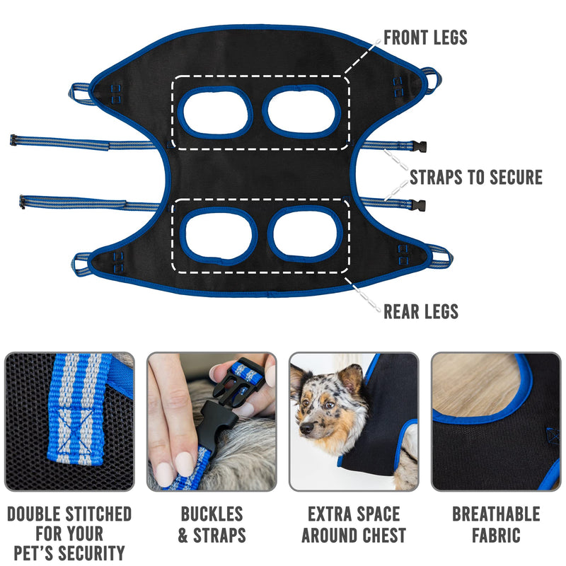 Cat and Dog Grooming Hammock - DIY Dog Grooming Supplies with Dog Sling Pet Grooming Harness, Nail File, Comb, and Dog Nail Trimmers - Bundled Grooming Kit for Small to Large Pets - BeesActive Australia