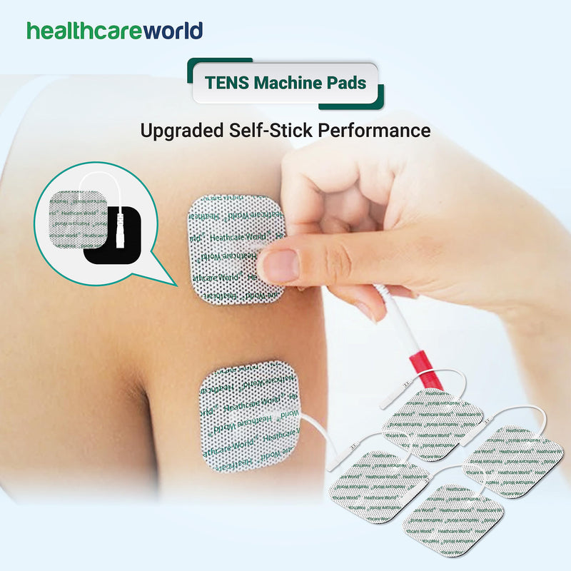 16 Square Tens Electrodes Pads Tens Pads for TPN Tenscare NeuroTrac Flexi Tens Machines - By Healthcare World - BeesActive Australia