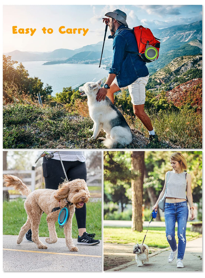 WOOPET Dog Bowls - Human Grade, Collapsible Dog Bowls, BPA Free, Food Grade Silicone Dog Bowls- Easy to use Indoors or for Traveling 5.5 cups Blue + Green - BeesActive Australia