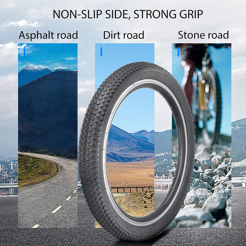 Hycline Bike Tire,20/24/26/27.5 Inch Folding Replacement Tire for MTB Mountain Bicycle-Black/Brown/Skinwall - BeesActive Australia