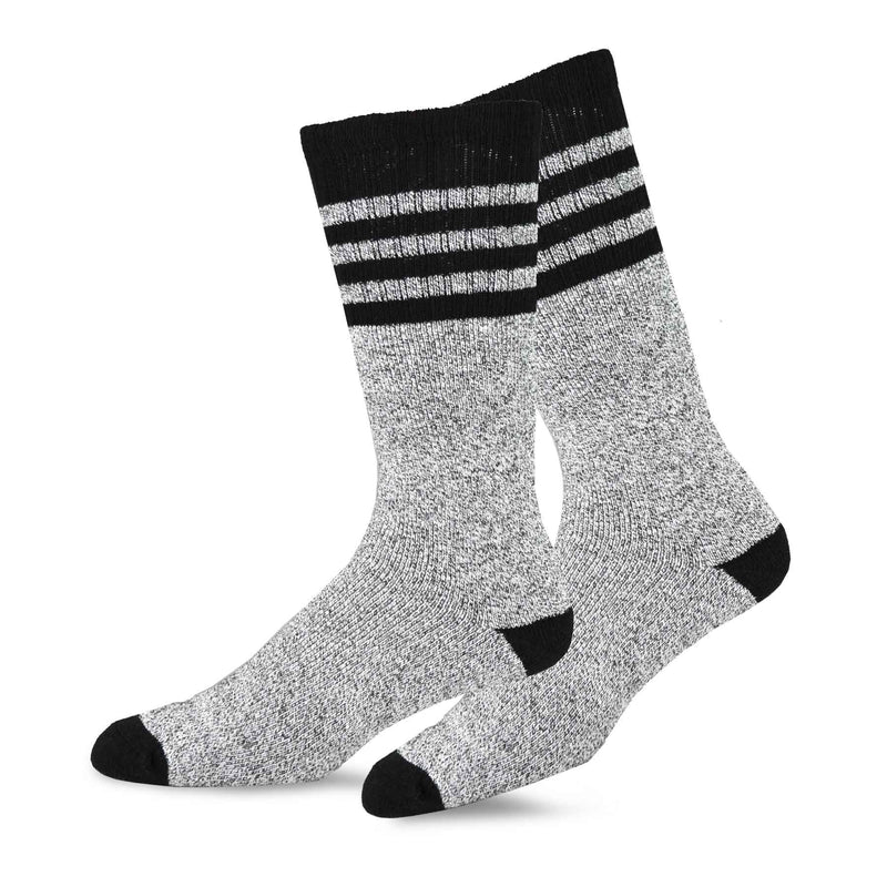 Eco Friendly Heavy Weight Recyled Cotton Winter Thermal Boot Socks Multi Pair for Women Men Medium Stripe-blk/Grn - BeesActive Australia