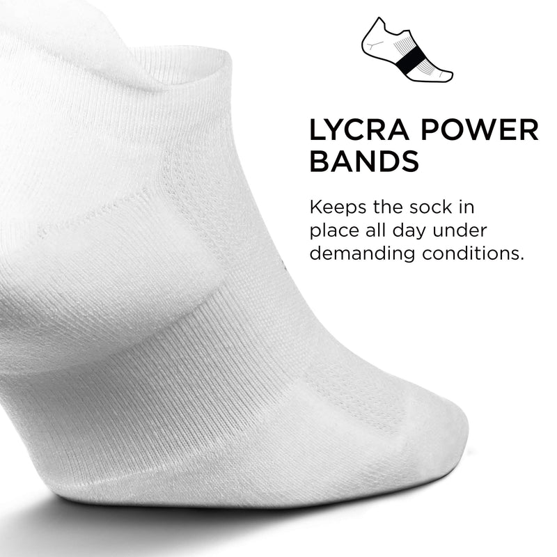 [AUSTRALIA] - Feetures High Performance Cushion No Show Tab Sock Solid Large White 