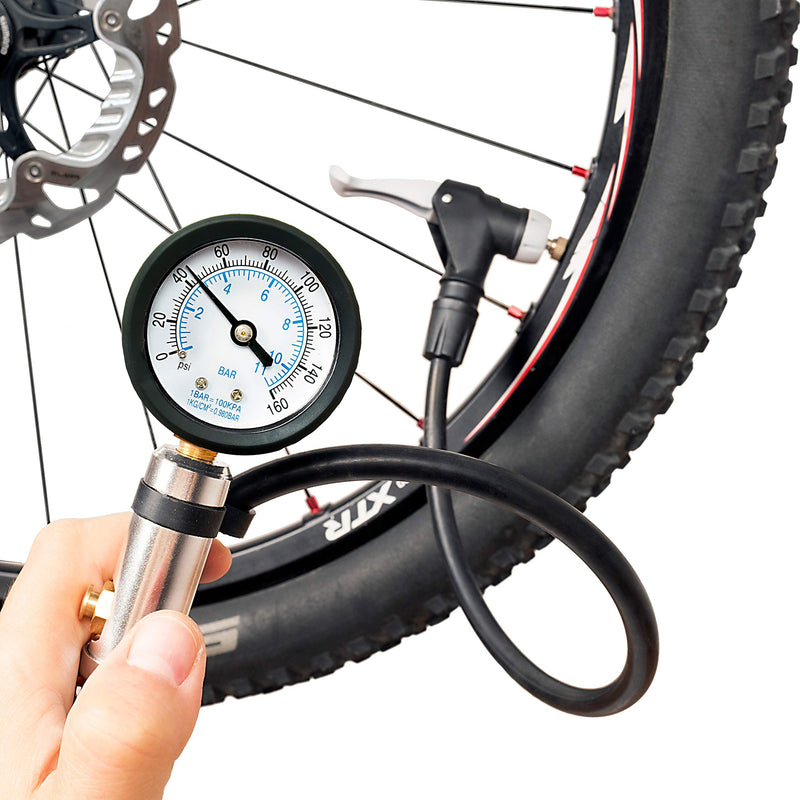 CycloSpirit Universal Bicycle Tire Inflator Gauge with Auto-Select Valve Type - Presta and Schrader Air Compressor Tool - BeesActive Australia