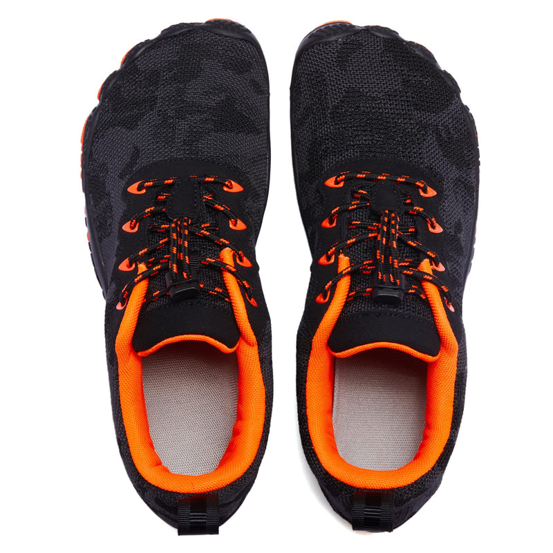 Racqua Mens Womens Trail Running Shoes Minimalist Shoes Arch Support Barefoot Sport Shoes 10 Women/9 Men 0726m-black/Orange - BeesActive Australia