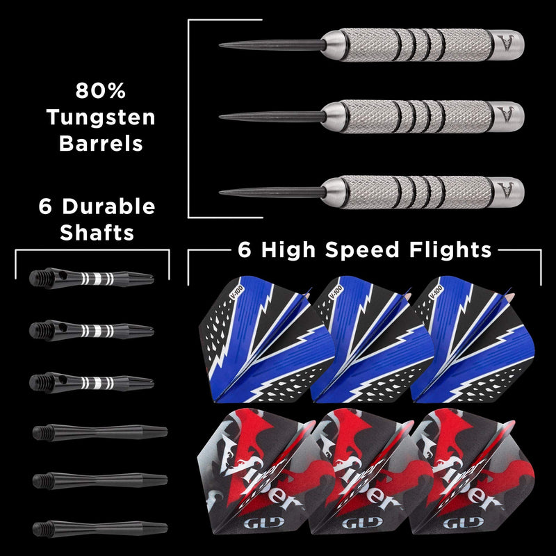 [AUSTRALIA] - Viper Cold Steel 80% Tungsten Steel Tip Darts 24 grams Five Knurled Bands 