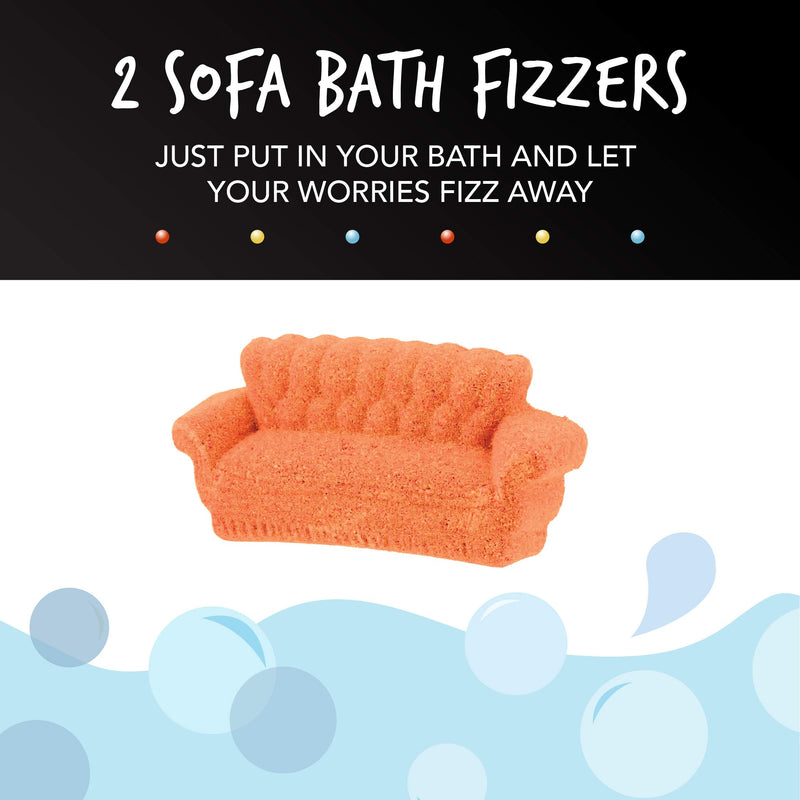 Paladone FRIENDS TV Show Sofa Shaped Bath Fizzer Set - Tropical Scent- Set of Two 50g Fizzies, Pink - BeesActive Australia