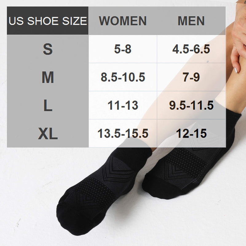 [AUSTRALIA] - CelerSport 6 Pack Men's Ankle Socks with Cushion, Sport Athletic Running Socks Black Shoe Size: 9-12 