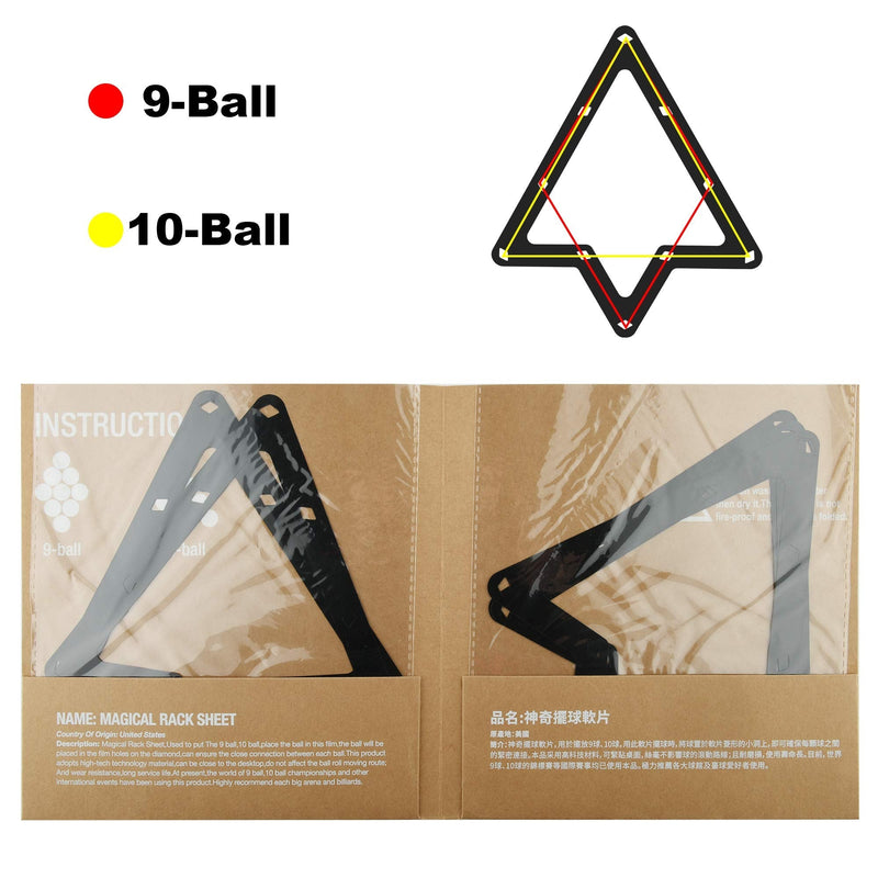 Cosmos Pack of 6 Sheets Magic Ball Rack Billiards Ball Rack Holder Sheet Accessories for 9 Ball and 10 Ball Combo Pack and Snooker, Plus 15 Pcs Pool Table Marker Dots - BeesActive Australia