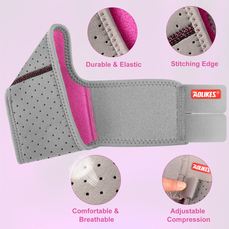 Kids Ankle Brace Supports Breathable Neoprene Ankle Stabilizer Adjustable Child Ankle Protector Wraps Sports Dance Foot Support Arch Supports for Sports Protection Ankle Sprain Joint Pain 2PCS Hot Pink Small - BeesActive Australia
