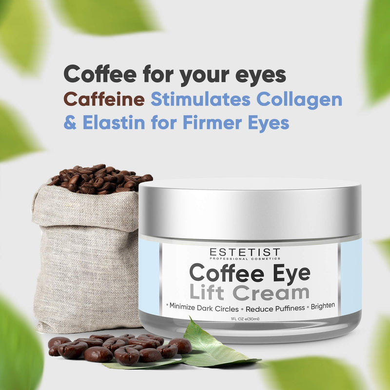 Caffeine Infused Coffee Eye Lift Cream - Reduces Puffiness, Brightens Dark Circles, & Firms Under Eye Bags - Anti Aging, Wrinkle Fighting Skin Treatment eyes - BeesActive Australia