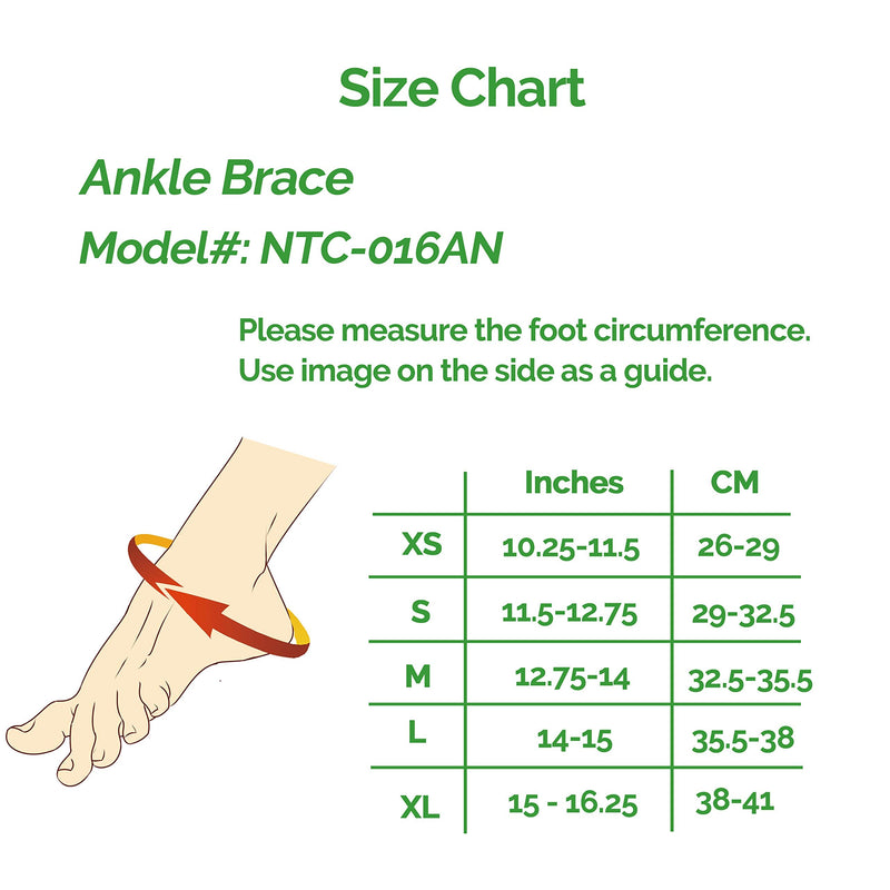 NeoTech Care Ankle Support Brace, Bamboo Fiber, Gray (Size XS, 1 Unit) X-Small (Pack of 1) - BeesActive Australia