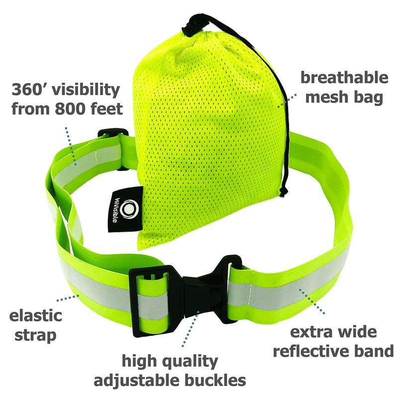 High Visibility Reflective Belt, Army PT Belt Army Reflective Belt Military Reflective Running Gear Men Women Reflector Belt Walking Running Cycling Green Belt + Bag - BeesActive Australia