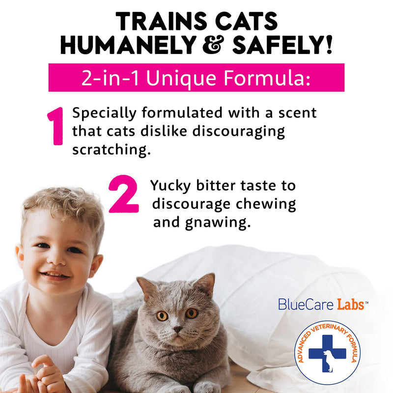 Cat Repellent Spray Anti Scratch Furniture Protector | Non-Toxic Cat Spray Deterrent | Cat & Kitten Bitter Spray Training Aid to Keep Cat Off & Establish Boundaries | Indoor & Outdoor Use, USA Product - BeesActive Australia