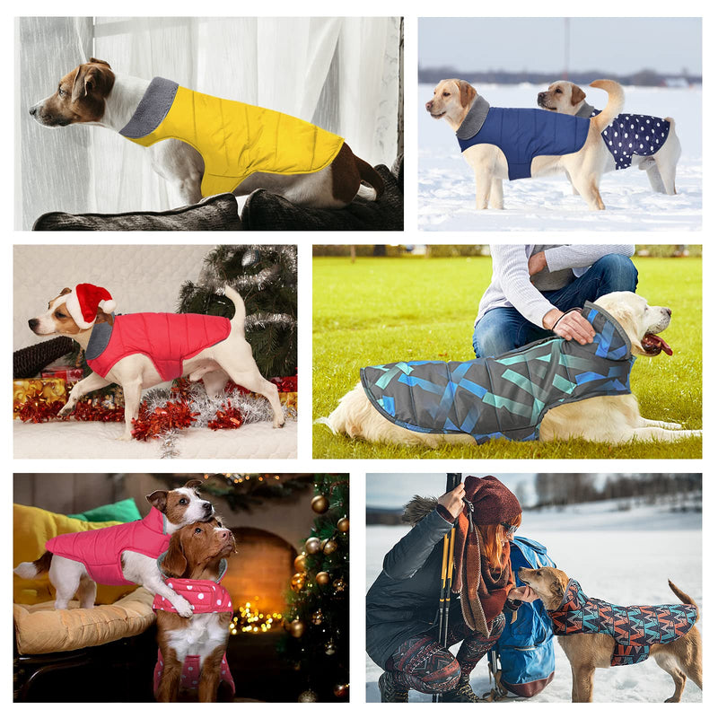 Dog Winter Coat, Christmas Dog Jacket for Cold Weather, Waterproof Dog Sweater, Windproof Warm Pet Vest for Small Medium Extra Large Dogs Pets Boy Girl M(Chest Girth:16.1-20.1") Pink - BeesActive Australia