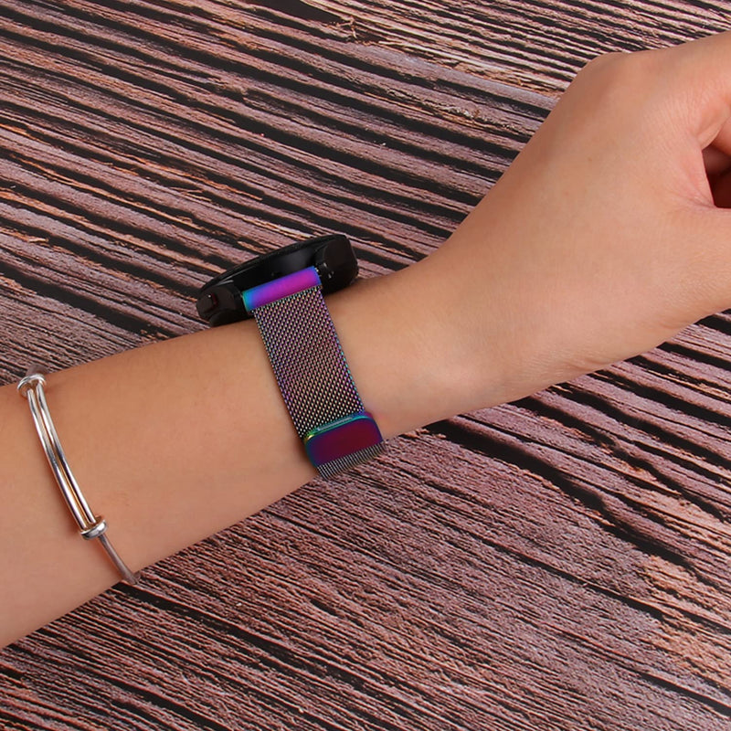 WIGERLON Compatible with Garmin Vivoactive 4 Bands 45mm,22mm Mesh Stainless Steel Metal Strap Compatible for Garmin Venu 2 Colorful - BeesActive Australia