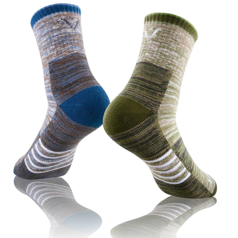 FEIDEER Women's Hiking Walking Socks, Multi-Pack Outdoor Recreation Socks Wicking Cushion Crew Socks Red/Blue/Green Medium - BeesActive Australia