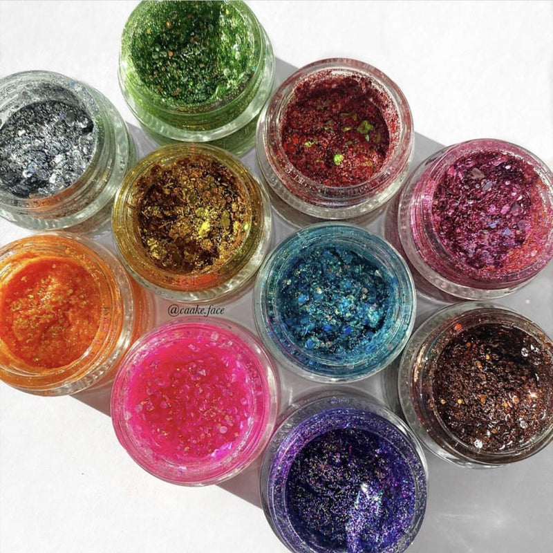 CJP Beauty Eyeshadow Chunky Glitter - 14g / 0.49 oz - Certified Cruelty and Gluten-Free and Vegan-Friendly | Self-Adhesive and Quick-Dry for Eyes, Face, Body, Hairs, and Nails - Envious Green - BeesActive Australia