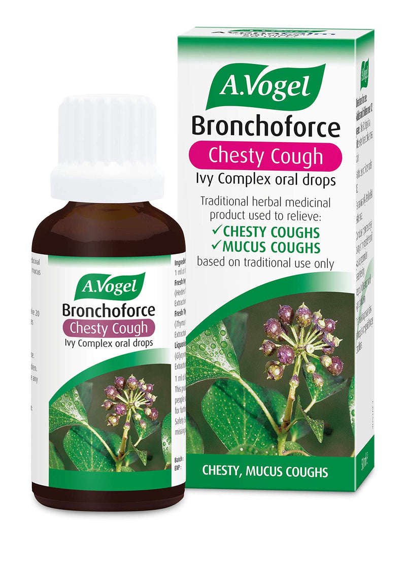 A.Vogel Bronchoforce Chesty Cough Medicine for Adults | Mucus Cough Relief | Ivy Complex Oral Cough Drops | 50ml 50 ml (Pack of 1) - BeesActive Australia