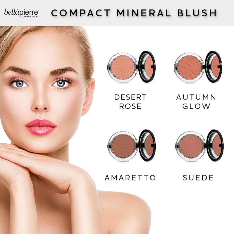 bellapierre Compact Mineral Blush Warms Complexion for a Healthy Glow | Non-Toxic and Paraben Free | Suitable for All Skin Types | Compact Case - 0.35-Ounce – Suede - BeesActive Australia