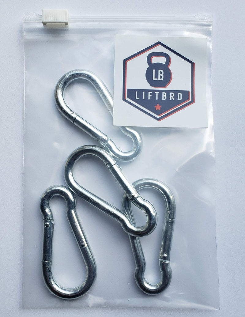 LiftBro 1/4" Heavy Duty Steel Zinc Plated Carabiner - Set of 4 - BeesActive Australia