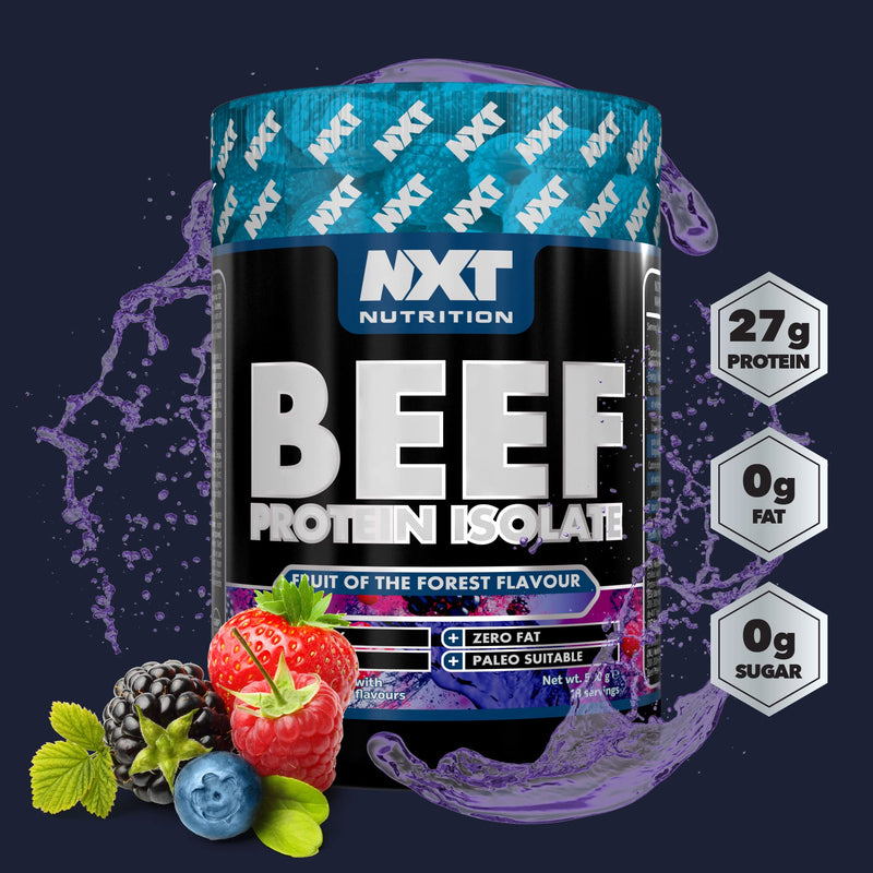 NXT Beef Protein Isolate 540g - High Protein Powder in Natural Amino Acids - Paleo, Keto Friendly - Dairy and Gluten Free | 540g (Fruits of The Forest) - BeesActive Australia