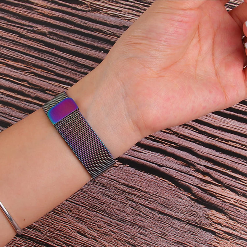 WIGERLON Compatible with Garmin Vivoactive 4 Bands 45mm,22mm Mesh Stainless Steel Metal Strap Compatible for Garmin Venu 2 Colorful - BeesActive Australia