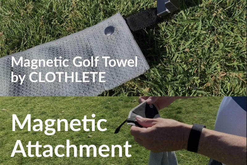 Clothlete Greenside Microfiber Golf Towel 16" x 24" (Black/Dark Navy) 1 Pack Black Single with Magnet - BeesActive Australia