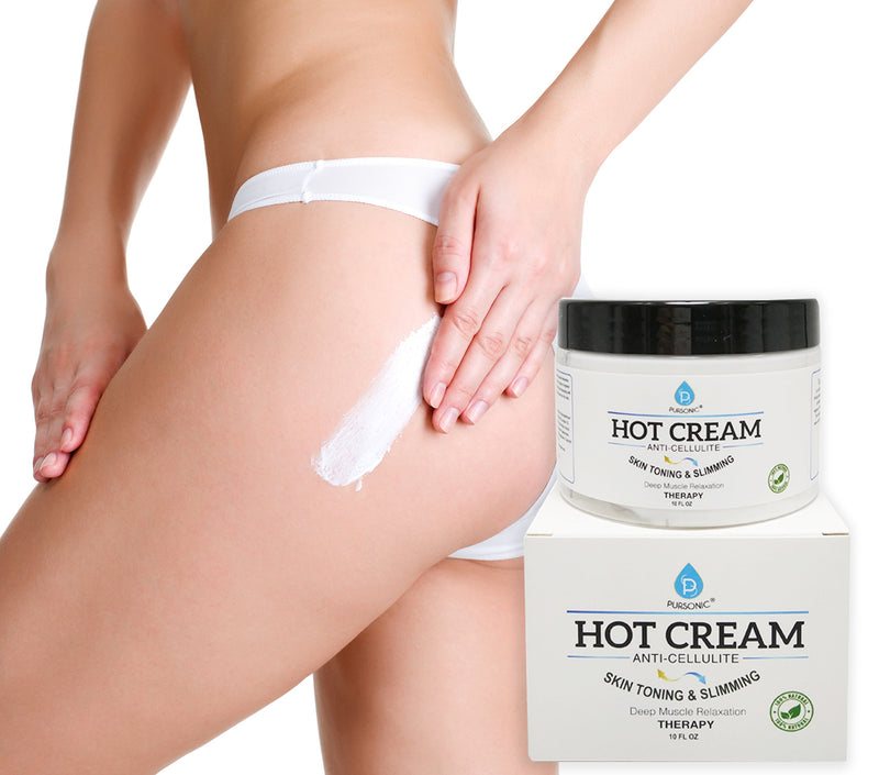 Pursonic Anti Cellulite & Muscle Relaxation Hot Cream, Diminish the Appearance Of Varicose Veins, Improves Skin Texture & Tightness, Softens & Hydrates. Made With All Natural Ingredients - BeesActive Australia