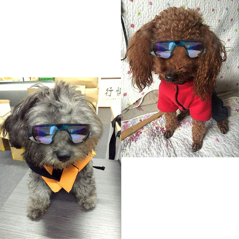 URBEST Dog Goggles, Eye Protection (New Version) for Small Dog Sunglasses Waterproof Windproof UV Protection for Doggy Puppy Cats Dark Blue - BeesActive Australia