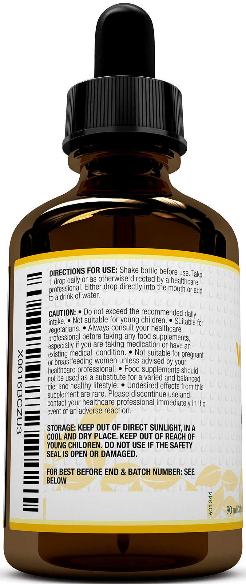 Vitamin D Drops 1000 IU 10,000 IU per 10 Drops - 50% More 90ml Equivalent to 3000 Drops - High Strength Liquid D3 in MCT Oil with Flexible Dosage - High Strength Vitamin D Supplement - BeesActive Australia