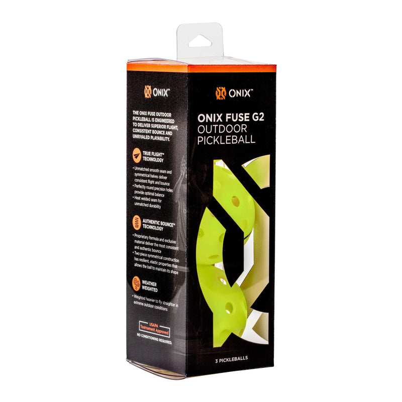 Onix Fuse G2 Outdoor Pickleball - Official Ball of PPA and APP Tours Neon Green - 3 Pack - BeesActive Australia