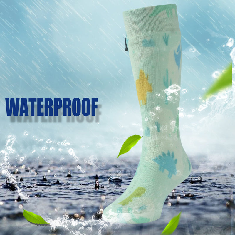 100% Waterproof Socks, RANDY SUN Boys Outdoor Sports Sock For Hiking/Ski/Fishing 1 Pair Light Green-ultra-thin-knee High Waterproof Socks Medium - BeesActive Australia
