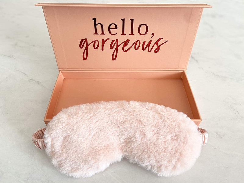 Know Your Worth 100% Mulberry Silk Sleep Eye Mask | Best Eye Mask For Lash Extensions | Best Gift For Her | Faux Fur Eye Mask | Sleep Eye Mask + Gift Box | Luxury Quality Sleep Mask - BeesActive Australia