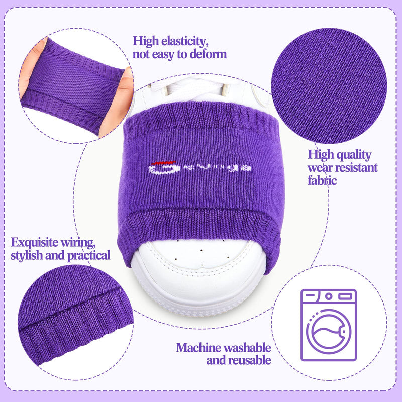 Geyoga 2 Pairs Pack Over Sneaker Dance Socks Rose Red Purple Shoe Socks Dance Shoe Covers Shoe Sliders for Dancing Dance Socks for Smooth Floors Women Men Dancers Exercise - BeesActive Australia