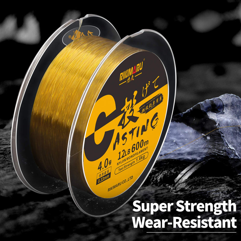RIKIMARU Premium Monofilament Fishing Line-Strong and Abrasion Resistant Mono Line-Superior Nylon Material Fishing Line Fluo-Yellow 660Yds/0.14mm/3LB - BeesActive Australia