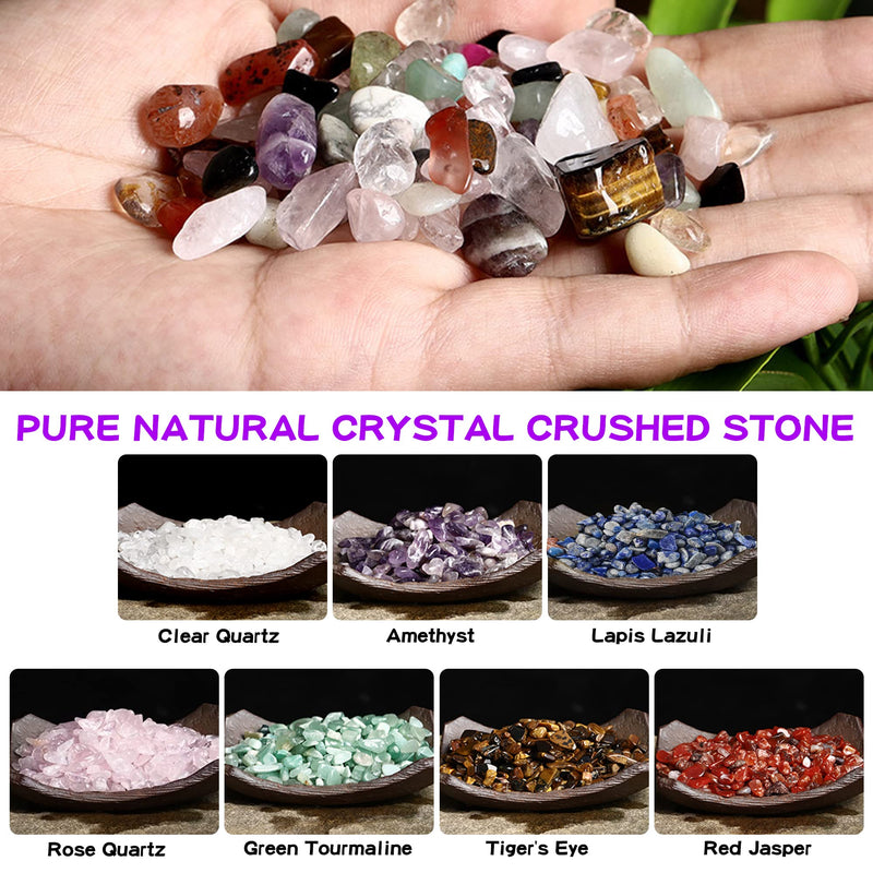 Healing Crystal for Beginners 7 Chakra Crystal Set,23 Pcs Healing Crystal Wiccan Reiki Gift,4 Types of Gemstones,Hexagonal Tumbled Stone,Natural Gemstones,Raw Stones,Crystal Gravel with Instruction Healing Crystal(23pcs) - BeesActive Australia