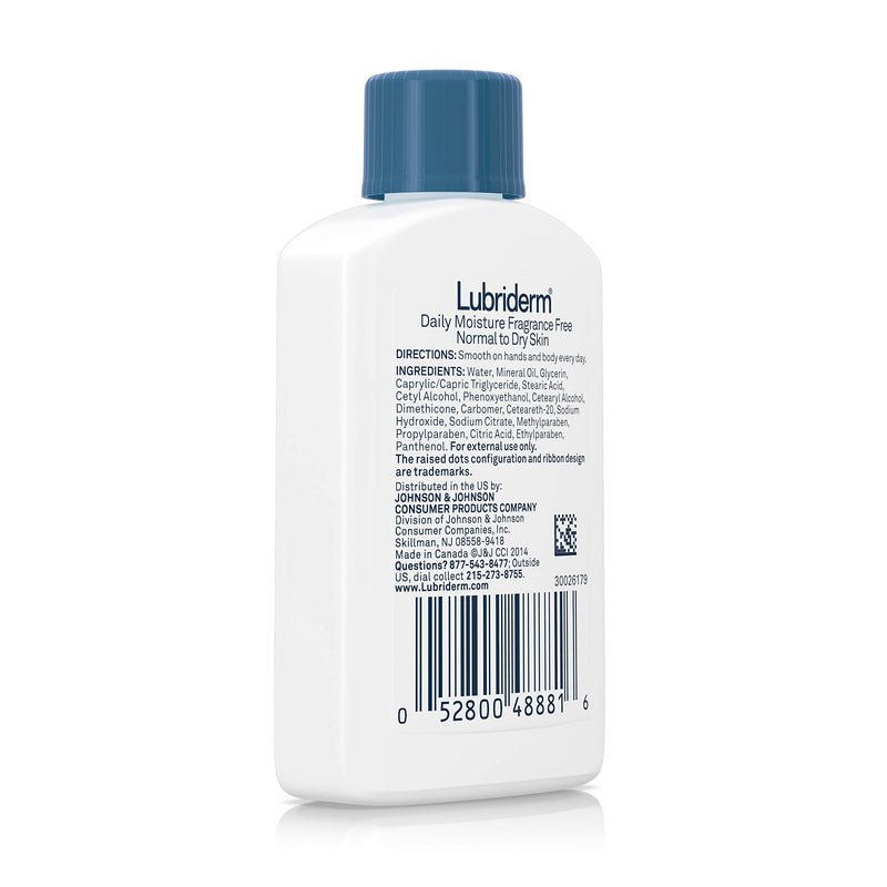Lubriderm Daily Moisture Hydrating Unscented Body Lotion with Vitamin B5 for Normal to Dry Skin, Non-Greasy and Fragrance-Free Lotion. 1 fl. oz Fragrance Free 1 Ounce - BeesActive Australia