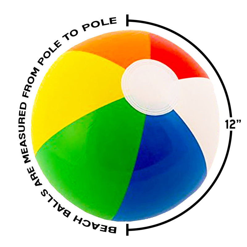 [AUSTRALIA] - 12" Rainbow Colored Party Pack Inflatable Beach Balls - Beach Pool Party Toys (12 Pack) 