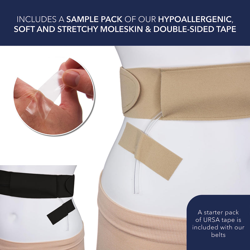 Peritoneal Dialysis Tube Belt - Slim, Soft and Stretchy PD Catheter Belt - Safe for Skin - Made in The UK - Peg Tube Supplies - Medical Peritoneal Dialysis Accessories (Large - 37″-50″, Beige) Large - 37″-50″ - BeesActive Australia