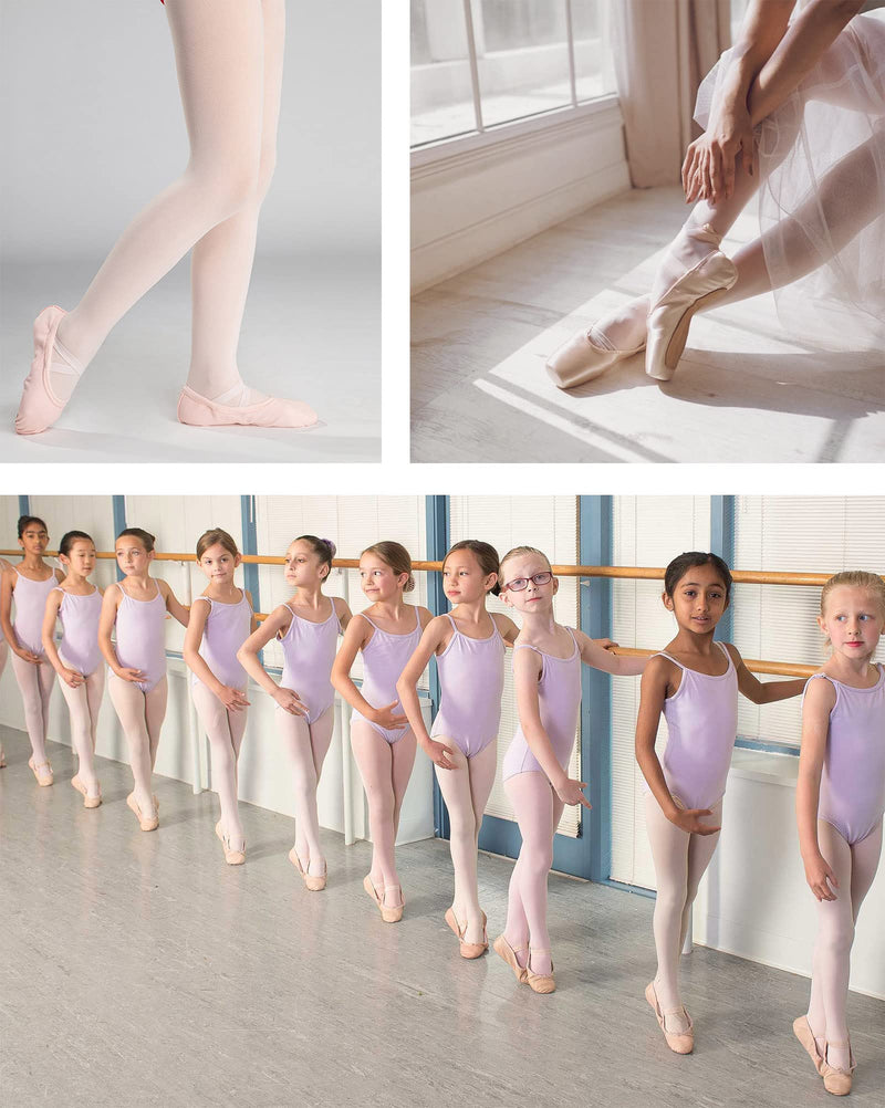 Danswan Girls Ballet Dance Tights Footed Ballet Legging Stocking 1 Pairs - Ballet Pink (Footed) 6-8 Years - BeesActive Australia