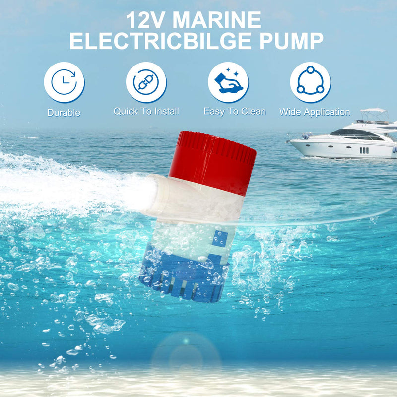 [AUSTRALIA] - AURELIO TECH 1100Gph 12V Marine Submersible Electric Bilge Pump for Boat Caravan RV 