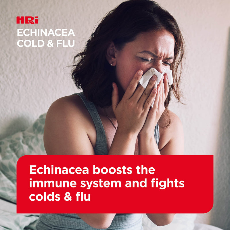 HRI Cold and Flu Tablets - Echinacea Tablets 338 to 450 Milligrams, to Relieve the Symptoms of Cold and Flu, 30 Tablets - BeesActive Australia