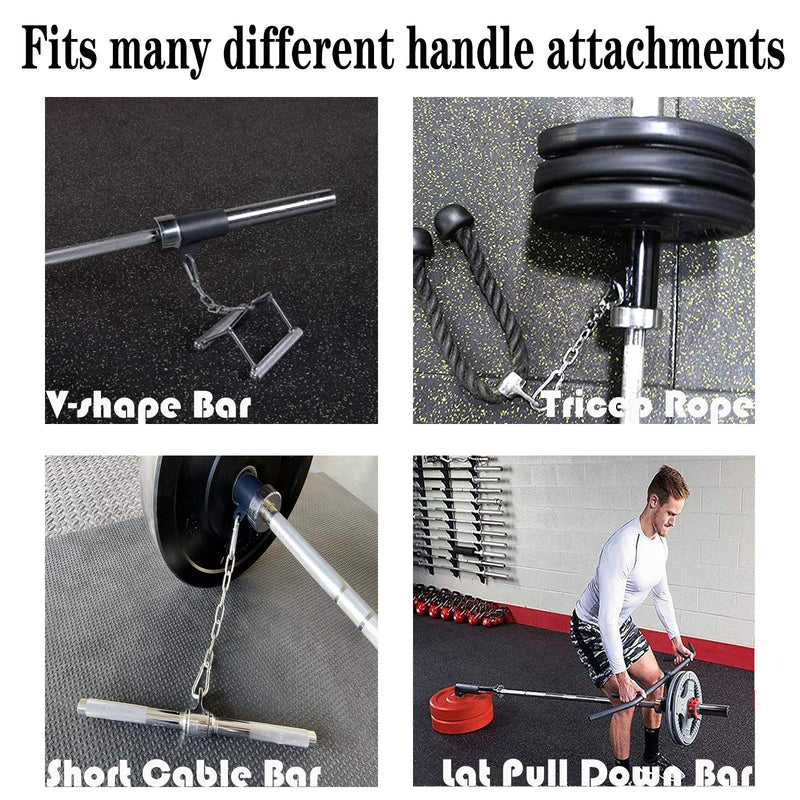 Favuit T-Bar Row Platform 27" Tricep Rope Pull Down-Landmine Eyelet Attachment with Chain fits 2" Olympic Bar Heavy Duty Coated Nylon Rope with Solid Rubber Ends for Home Gym - BeesActive Australia