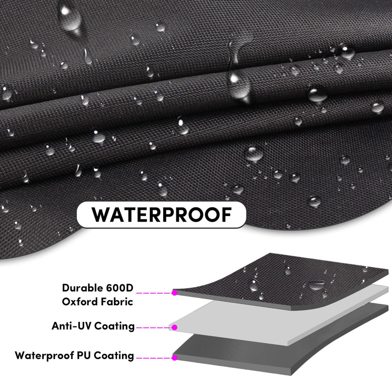 Outboard Motor Cover Boat Motor Cover with 600D Heavy Duty Oxford Fabric Extra Double PU Coating, Outboard Motor Engine Cover Waterproof Fit for Motor 60-90 HP Black - BeesActive Australia